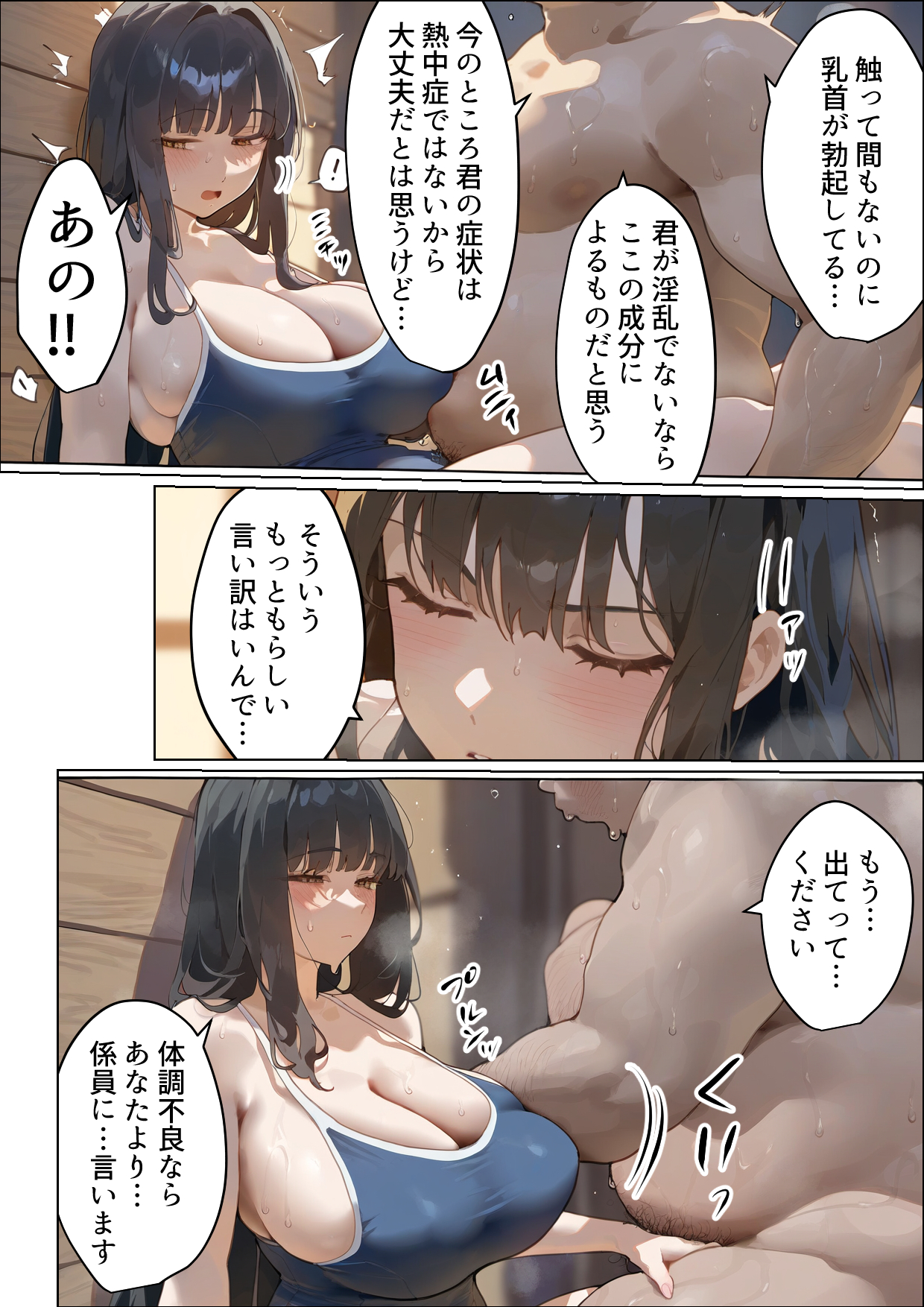 僕の爆乳学級委員長とお母さん(37)が友達の種付親父に寝取られ孕まされる話【寝取られ混浴サウナ】56